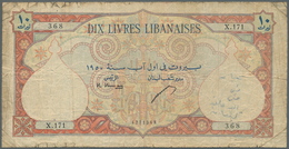 Lebanon / Libanon: Banque De Syrie Et Du Liban 10 Livres 1950, P.50a, Small Border Tears With Lightl - Libanon