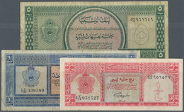 Libya / Libyen: Set Of 3 Banknotes Containing 1/4, 1 & 5 Pounds L.1963 P. 28, 30, 31, All Used With - Libië