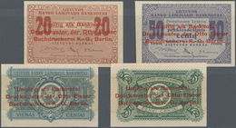 Lithuania / Litauen: Extraordinary Rare Specimen Set With 1, 5, 20 And 50 Centas 1922, P.1s-4s, All - Lituania