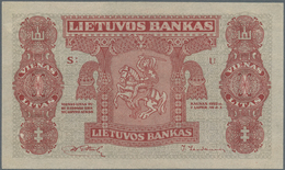 Lithuania / Litauen: 1 Litas 1922 SPECIMEN With Red Overprint "Pavyzdys - Bevertis", P.13s1 In Perfe - Lituanie