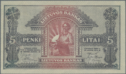Lithuania / Litauen: 5 Litai 1922 SPECIMEN With Red Overprint "Pavyzdys - Bevertis", P.17s1 In Perfe - Litauen