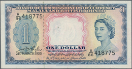 Malaya & British Borneo: Pair With 1 And 10 Dollars 1953, P.1, 3, Both In VF/VF+ Condition. (2 Pcs.) - Malaysia