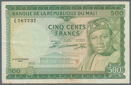 Mali: 500 Francs 1960 (1967), P.8, Very Nice Note In Great Original Shape, Some Folds, Lightly Toned - Malí