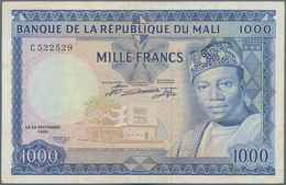 Mali: 1000 Francs ND(1967) P. 9, Only Light Folds And Handling In Paper, No Holes Or Tears, Not Wash - Malí