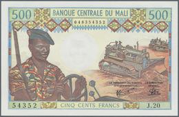 Mali: Set Of 2 Notes Containing 500 & 1000 Francs ND(1970-84) P. 12e, 13c, Both In Crisp Original Co - Mali