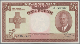 Malta: 1 Pound 1951 P. 22, Portrait KG VI, In Exceptional Condition: AUNC. - Malta