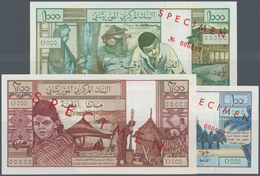 Mauritania / Mauretanien: Set Of 3 SPECIMEN Banknotes Containing 100, 200 & 1000 Ouguiya 1973 P. 1s, - Mauritanie