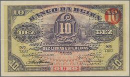 Mozambique: Rare Banknote Of Banco Da Beira 10 Libras Esterlinas 1921 With "cancellado" Perforation, - Moçambique