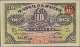 Mozambique: Rare Banknote Of Banco Da Beira 10 Libras Esterlinas 1921 With "cancellado" Perforation, - Mozambico