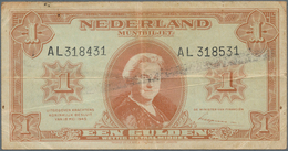 Netherlands / Niederlande: 1 Gulden 1945 P. 70, Error Note With 2 Different Serial Numbers Printed, - Sonstige & Ohne Zuordnung