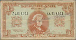 Netherlands / Niederlande: 1 Gulden 1945 P. 70, Error Note With 2 Different Serial Numbers Printed, - Andere & Zonder Classificatie