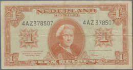 Netherlands / Niederlande: 1 Gulden 1945 P. 70, Print Error, Back Side Is Unprinted, Note Used With - Other & Unclassified