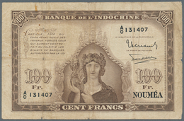 New Caledonia / Neu Kaledonien: 100 Francs 1944 P. 44, Used With Folds And Stain In Paper, Several P - Nouméa (Neukaledonien 1873-1985)