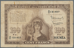 New Caledonia / Neu Kaledonien: 100 Francs 1944 P. 44, Used With Folds And Stain In Paper, Several P - Nouméa (Nuova Caledonia 1873-1985)