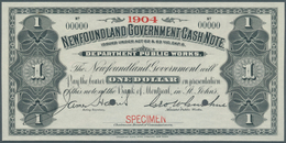 Newfoundland / Neufundland: 1 Dollar ND Specimen P. A7s With Small Red "Specimen" Overprint At Lower - Kanada