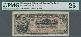 Nicaragua: 50 Centavos 1906 P. 34, Seldom Seen Note In Condition: PMG Graded 25 VF. - Nicaragua