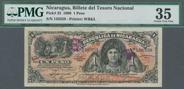 Nicaragua: 1 Peso 1906 P. 35, In Condition: PMG Graded 35 Choice VF. - Nicaragua