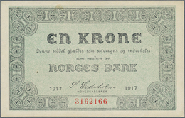 Norway / Norwegen: Set Of 2 Banknotes 1 Kroner 1917 P. 13, Both With Crisp Paper And Only Light Dint - Noorwegen