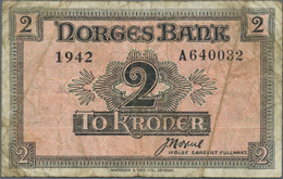 Norway / Norwegen: 2 Kroner 1942 P. 18, Several Stonger Folds And Stain In Paper, No Holes Or Tears, - Norvegia