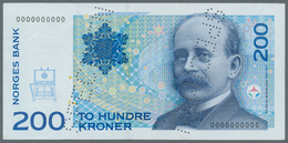 Norway / Norwegen: Rare Note Of 200 Kroner 1994 Specimen P. 48s In Condition: VF+ To XF-. - Norvegia