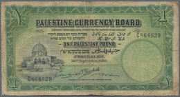 Palestine / Palästina: 1 Pound 1929 P. 7b, A Bit Stronger Used With Folds And Stain In Paper, Border - Sonstige – Asien