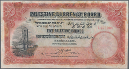 Palestine / Palästina: 5 Pounds September 30th 1929, P.8b, Highly Rare Banknote With Large Restored - Sonstige – Asien