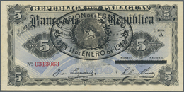 Paraguay: 5 Pesos 1907 With Provisional Overstamp "Emision Del Estado 11 De Enero De 1912", P. 127, - Paraguay