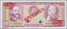 Peru:  Banco Central De Reserva Del Perú 1000 Soles De Oro October 16th 1970 SPECIMEN, P.105as In Pe - Perú