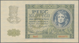 Poland / Polen: 5 Zlotych 1940 P. 93, In Condition: XF+ To AUNC. - Polonia