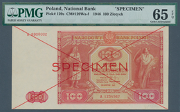 Poland / Polen: 100 Zlotych 1946 Specimen P. 129s, In Condition: PMG Graded 65 GEM UNC EPQ. - Polen