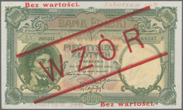 Poland / Polen: 5000 Zlotych 1919 (1924) SPECIMEN, P.60s, Highly Rare Note In Excellent Condition Wi - Poland