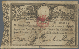 Portugal: 10.000 Reis 1799 Revalidation Issue "Pedro IV" P. 28, Stronger Used With Strong Center Fol - Portogallo