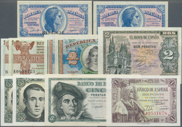 Portugal: Set Of 11 Notes Containing 2x 50 Centimos 1937 P. 93 (UNC), 2x 1 Peseta 1937 P. 94 (UNC), - Portugal