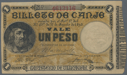 Puerto Rico: 1 Peso 1895 "Billete De Canje" - Exchange Note P. 7, No Vertical Or Horizontal Folds, L - Puerto Rico