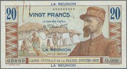 Réunion: 20 Francs ND(1947) SPECIMEN P. 43s, With Specimen Perforatoin, Zero Serial Number, Crisp Or - Reunión