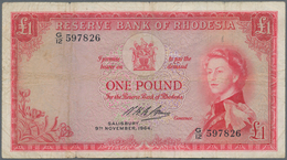 Rhodesia / Rhodesien: Set Of 2 Notes 1 Pound 1964 P. 25, One In Condition F-, The Other One With Str - Rhodésie