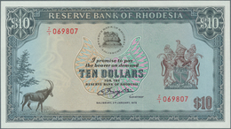 Rhodesia / Rhodesien: 10 Dollars 1979 P. 33cr, Replacement Note With Z/1 Prefix, In Condition: UNC. - Rhodesia