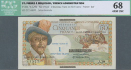 Saint Pierre & Miquelon: 1 Nouveau Franc On 50 Francs ND(1960) P. 30b, In Condition: ICG Graded 68 G - Sonstige & Ohne Zuordnung