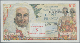 Saint Pierre & Miquelon: 2 Nouveaux Francs ND(1961) P. 32 Black Overprint On 100 Francs ND(1950-60) - Sonstige & Ohne Zuordnung