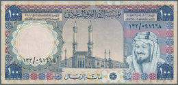 Saudi Arabia  / Saudi Arabien: 100 Rials ND(1961-76) P. 20, Crisp Original Paper, Light Vertical Fol - Arabia Saudita