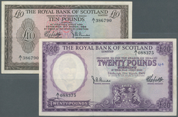 Scotland / Schottland: Set Of 2 Notes The Royal Bank Of Scotland Limited Containing 10 Pounds 1969 A - Andere & Zonder Classificatie