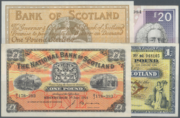 Scotland / Schottland: Set Of 10 Notes Containing Bank Of Scotland 1 Pound 1985 P. 111 (VF), 1 Pound - Autres & Non Classés