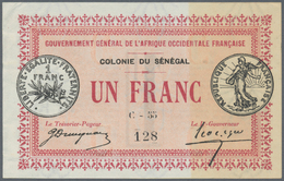Senegal: Pair Of Two Banknotes Containing 0.50 Francs 1917 P. 1, S/N G-78 996, With Folds And Crease - Senegal