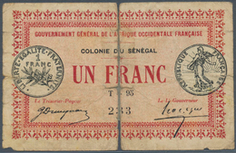 Senegal: Gouvernement Général De L'Afrique Occidentale Française 1 Franc L.11.02.1917, P.2a, Well Wo - Sénégal
