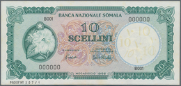 Somalia: Banca Nazionale Somala 10 Scellini 1966 SPECIMEN, P.6s With A Few Tiny Spots Along The Bord - Somalia