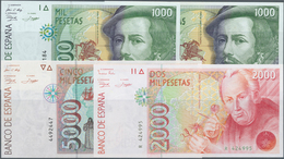 Spain / Spanien: Set Of 4 Notes Containing 2x 1000 Pesetas ND P. 163 (aUNC & UNC), 2000 Pesetas Seri - Andere & Zonder Classificatie