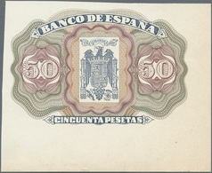 Spain / Spanien: Unlisted Back Essay Print Specimen For A 50 Pesetas Banknote, Similar To The Design - Other & Unclassified