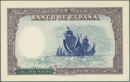 Spain / Spanien: 50 Pesetas 1937 Specimen Proof Pick Unlisted, Highly Rare Unissued Design, Printed - Autres & Non Classés