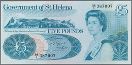 St. Helena: Set Of 2 Notes Containing 5 & 10 Pounds 1985/89, Both In Condition: UNC. (2 Pcs) - Saint Helena Island
