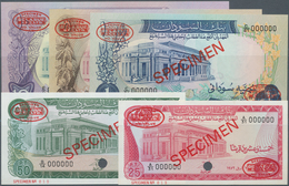 Sudan: Set Of 5 Specimen Banknotes From 25 Piastres To 10 Pounds 1975 P. 11bs To 15bs, All In Condit - Soudan